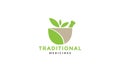 Traditional medicine herbal logo vector symbol icon design graphic illustration Royalty Free Stock Photo