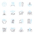 Traditional medicine linear icons set. Herbalism, Acupuncture, Ayurveda, Meditation, Cupping, Chiropractic, Homeopathy