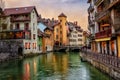 Annecy medieval Old Town, Savoy, France Royalty Free Stock Photo