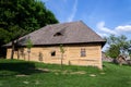 Traditional medieval wooden buildings at archaeological heritage village near Velehrad Monastery, Modra, Moravia, Czech Republic