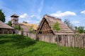 Traditional medieval wooden buildings at archaeological heritage village near Velehrad Monastery, Modra, Moravia, Czech Republic