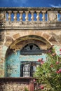 Traditional mediterranean maltese house exterior detail in gozo