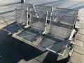 Traditional metallic empty chairs in a railway stations in Berlin