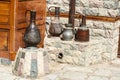 Traditional metalware in Lahic village of Ismayilli region in Azerbaijan Royalty Free Stock Photo