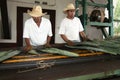 Traditional method of obtaining thread from the henequen plant Royalty Free Stock Photo