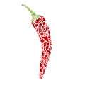 Traditional Mexican attributes in red chili peppers Royalty Free Stock Photo