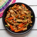 Mexican chicken fajitas on white background Royalty Free Stock Photo