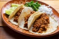 Mexican chilorio tacos
