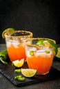 Traditional Mexican cocktail Spicy michelada Royalty Free Stock Photo