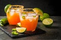 Traditional Mexican cocktail Spicy michelada Royalty Free Stock Photo