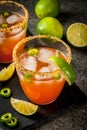 Traditional Mexican cocktail Spicy michelada Royalty Free Stock Photo