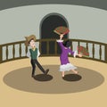 Traditional mexican couple dancing with traditional clothes Cinco de mayo Vector