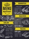 Traditional mexican cuisine. Design template of restaurant menu Royalty Free Stock Photo