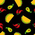 Traditional mexican cuisine tacos seamless pattern Royalty Free Stock Photo