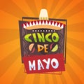 Traditional Mexican Festival Poster Cinco De Mayo Holiday Greeting Card Design