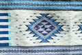 Traditional Mexican ornament in the woven carpet Royalty Free Stock Photo