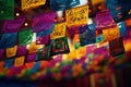 Traditional Mexican papel picado banners