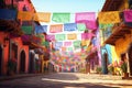 Traditional Mexican papel picado banners