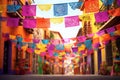 Traditional Mexican papel picado banners