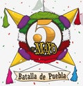 Traditional Mexican Pinata for Cinco de Mayo Celebration, Vector Illustration