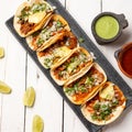 Mexican pork tacos called Al pastor Royalty Free Stock Photo