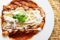 Mexican red enchiladas Royalty Free Stock Photo
