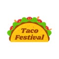 Traditional mexican snack food taco festival sign Royalty Free Stock Photo