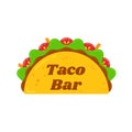 Traditional mexican tacos food bar sign logo Royalty Free Stock Photo