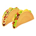 Traditional Mexican tacos with meat and vegetables and cheese Royalty Free Stock Photo