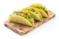 Traditional Mexican tacos with meat and vegetables, isolated Royalty Free Stock Photo