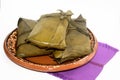 Traditional mexican tamales from Oaxaca and Chiapas states for Candelaria Day celebration