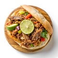 Traditional Mexican Torta De Carnitas, a Pork Sandwich