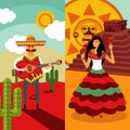 Traditional Mexico Vertical Banners Royalty Free Stock Photo