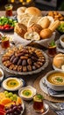 Traditional Middle Eastern Breakfast Feast Table Royalty Free Stock Photo