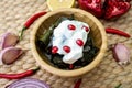 Traditional middle eastern dish dolma. Grape leaves stuffed with rice and meat