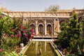 Traditional middle eastern home interior garden in yazd iran