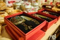 Colorful handmade oriental souvenirs on market