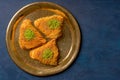 Traditional middle eastern sweets baklava, kunafah. Top view Royalty Free Stock Photo