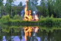 Traditional midsummer bonfire Royalty Free Stock Photo