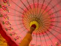 Traditional Minangkabau and Bali Pink Umbrella