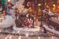 Traditional miniature Christmas village