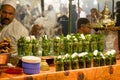 Traditional mint tea in a restaurant in Marrakech, Morocco Royalty Free Stock Photo