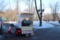 Traditional mobile cafeteria in the city centre of Odessa.