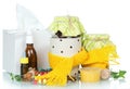 Traditional and modern cold medicine Royalty Free Stock Photo