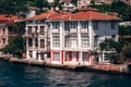 Traditional and Modern Mansions on the Bosporus Strait Waterside Royalty Free Stock Photo