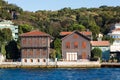 Traditional and modern mansions on the Bosporus Royalty Free Stock Photo