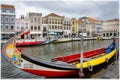 Traditional Moliceiro cruise boat in Aveiro, Portugal, the Portuguese Venice