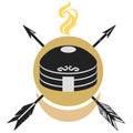Traditional mongol yurt. Stylized vector illustration Royalty Free Stock Photo