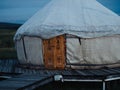 Traditional mongolian dwelling yurt sunlight nature Fresh air Royalty Free Stock Photo