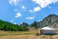 Traditional Mongolian yurt called a ger in tourist camp